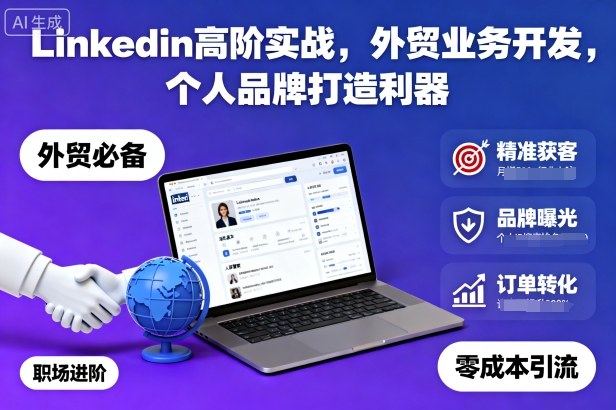 Linkedin高阶实战,外贸业务开发,个人品牌打造利器-三贰项目网