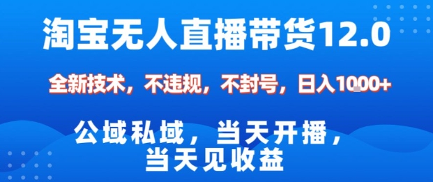 淘宝无人直播12.0,公域私域技术,不封号,不违规布局双十一流量风口,日入1k(独家技术)【揭秘】-三贰项目网